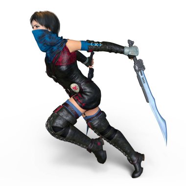 bir kadın şövalye 3d cg render