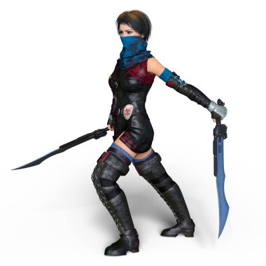 bir kadın şövalye 3d cg render