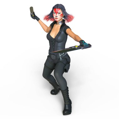 bir kadın savaşçı 3d cg render