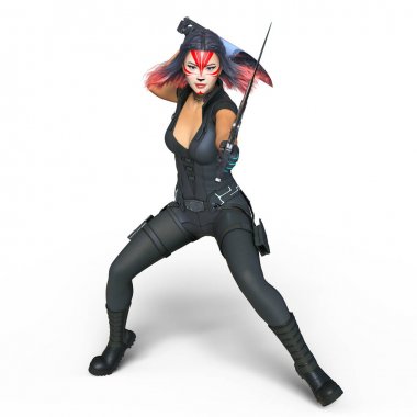 bir kadın savaşçı 3d cg render