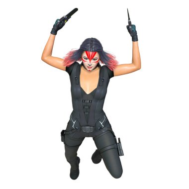 bir kadın savaşçı 3d cg render