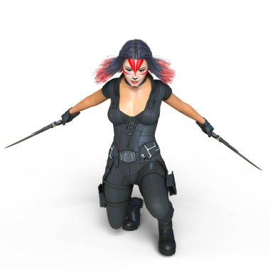 bir kadın savaşçı 3d cg render