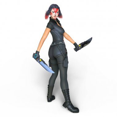 bir kadın savaşçı 3d cg render
