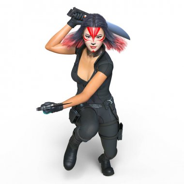 bir kadın savaşçı 3d cg render