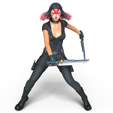 bir kadın savaşçı 3d cg render