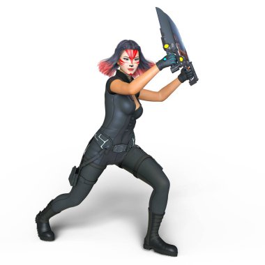 bir kadın savaşçı 3d cg render