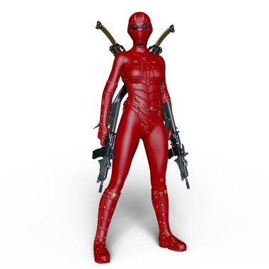 3d cg işleme bir süper kadın savaşçı