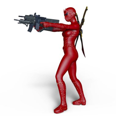 3d cg işleme bir süper kadın savaşçı