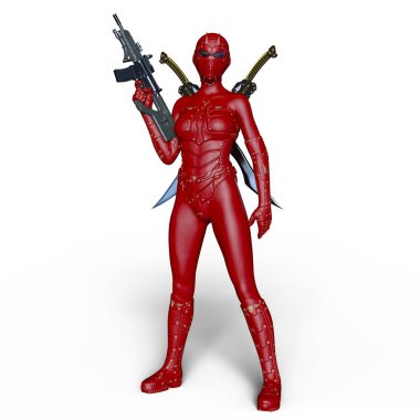 3d cg işleme bir süper kadın savaşçı