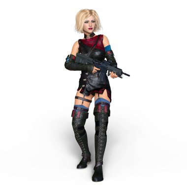 bir kadın savaşçı 3d cg render