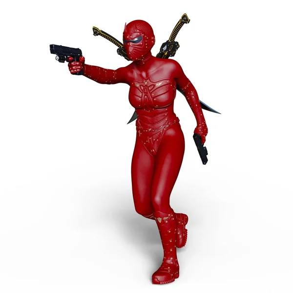 3D vykreslování cg super žena bojovnice — Stock fotografie