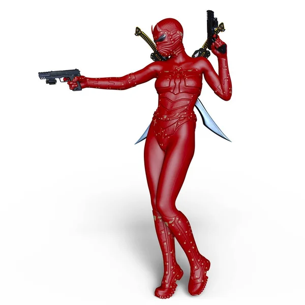 3D CG rendering of a super woman warrior — Stock Photo, Image