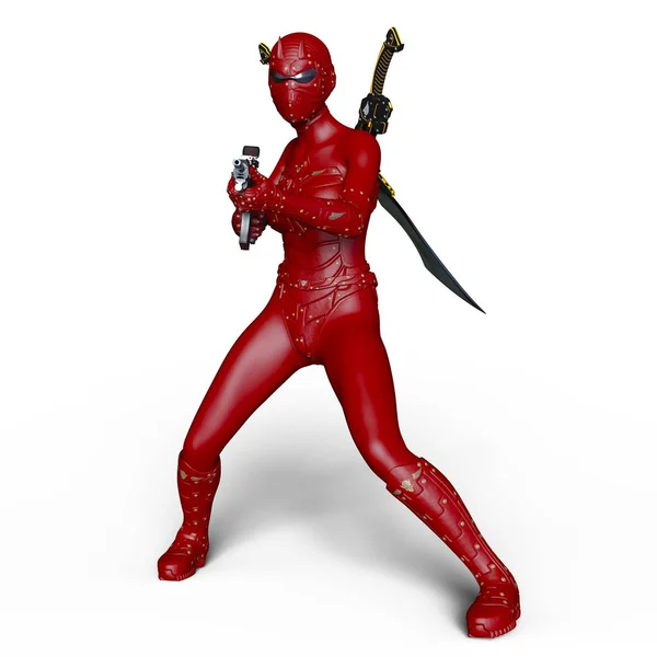 3D CG rendering of a super woman warrior — Stock Photo, Image