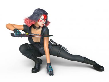 bir kadın savaşçı 3d cg render