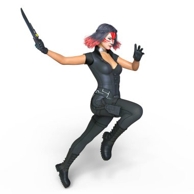 bir kadın savaşçı 3d cg render