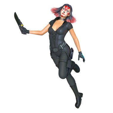 bir kadın savaşçı 3d cg render