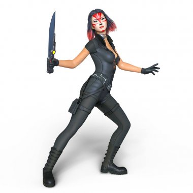 bir kadın savaşçı 3d cg render