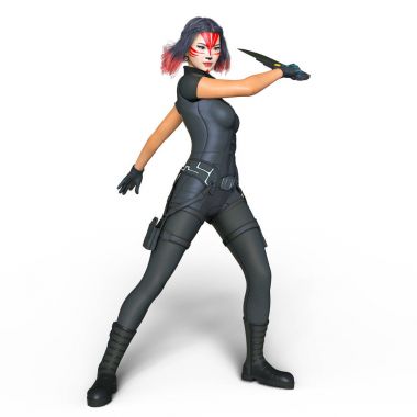bir kadın savaşçı 3d cg render