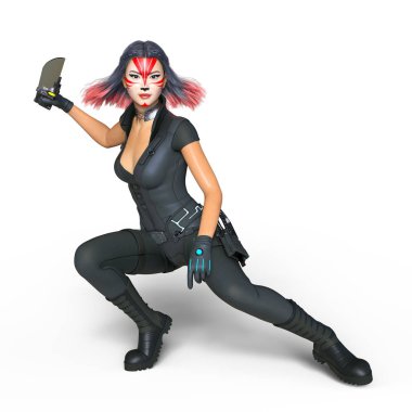 bir kadın savaşçı 3d cg render