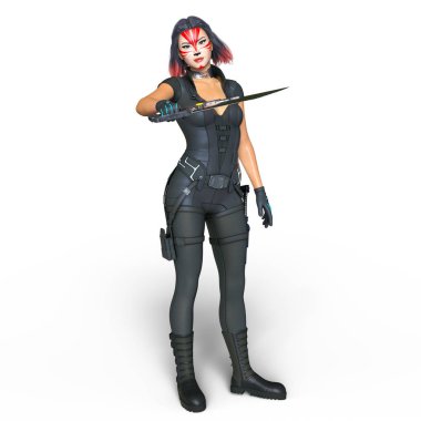 bir kadın savaşçı 3d cg render