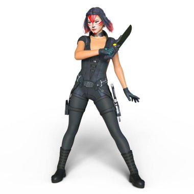 bir kadın savaşçı 3d cg render