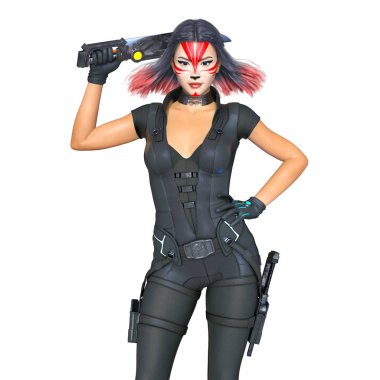 bir kadın savaşçı 3d cg render