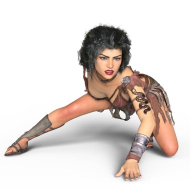 bir kadın savaşçı 3d cg render