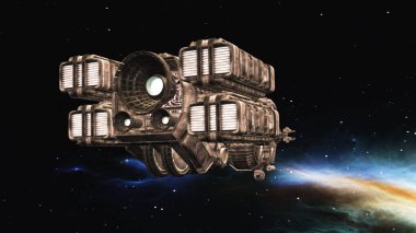bir uzay gemisi 3d cg render