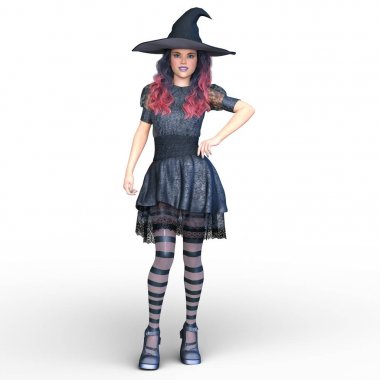 bir cadı kadın kılık 3d cg render