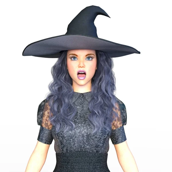 3D-cg rendering van een heks kostuum vrouw — Stockfoto