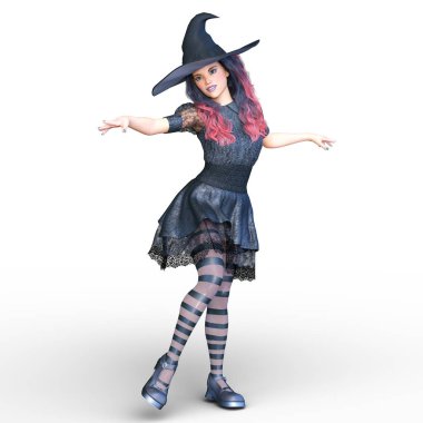 bir cadı kadın kılık 3d cg render