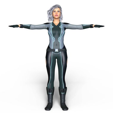 3d cg işleme süper bir kadın