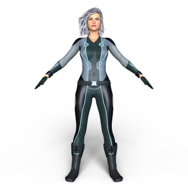 3d cg işleme süper bir kadın