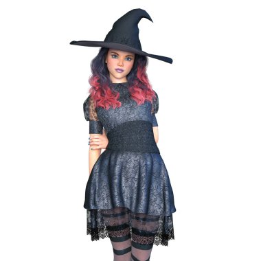 bir cadı kadın kılık 3d cg render