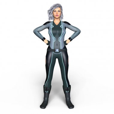 3d cg işleme süper bir kadın