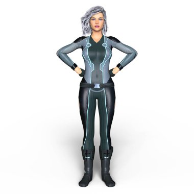 3d cg işleme süper bir kadın