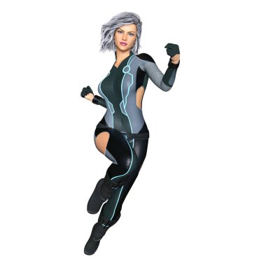 3d cg işleme süper bir kadın