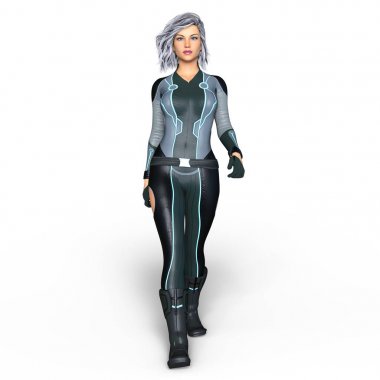 3d cg işleme süper bir kadın