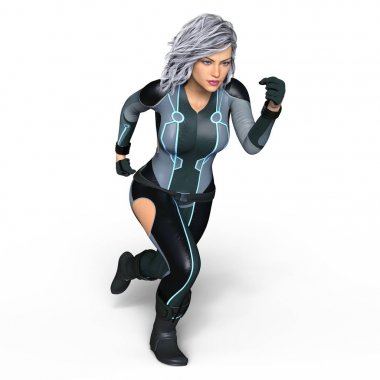 3d cg işleme süper bir kadın