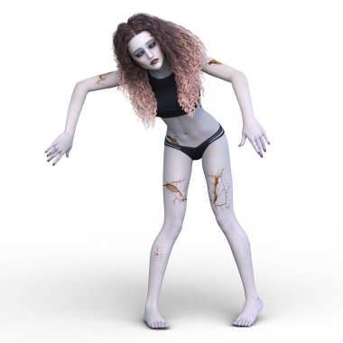 bir kadın zombi 3d cg işleme