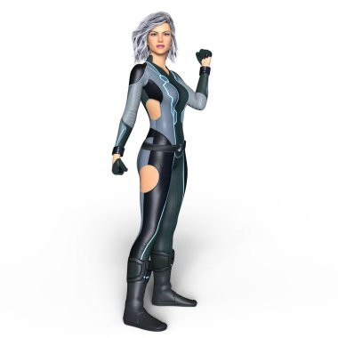 3d cg işleme süper bir kadın