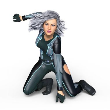 3d cg işleme süper bir kadın
