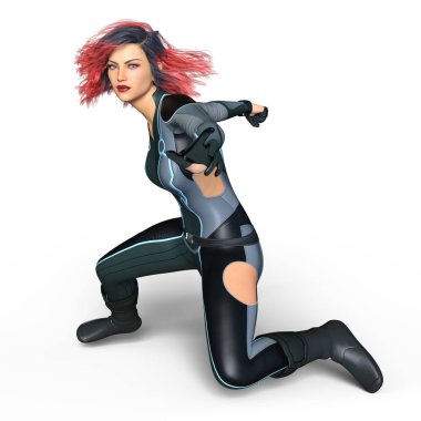 3d cg işleme süper bir kadın