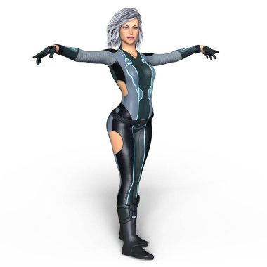 3d cg işleme süper bir kadın