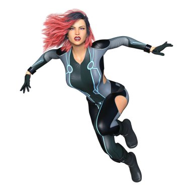 3d cg işleme süper bir kadın