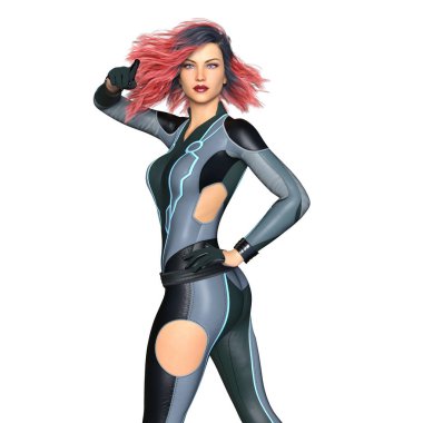 3d cg işleme süper bir kadın