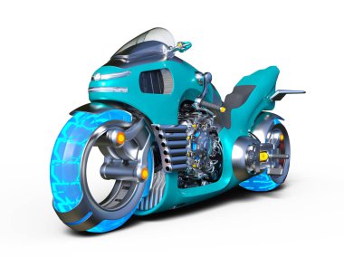 bir motosiklet 3d cg render