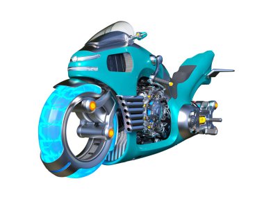 bir motosiklet 3d cg render