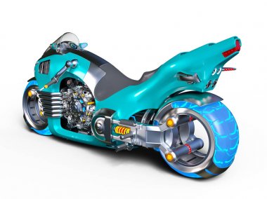 bir motosiklet 3d cg render