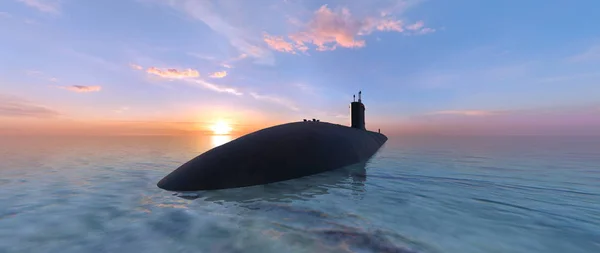 3D CG rendering of a submarine — Stock Photo, Image